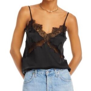 Anine Bing Amelie Black Lace Camisole Tank
